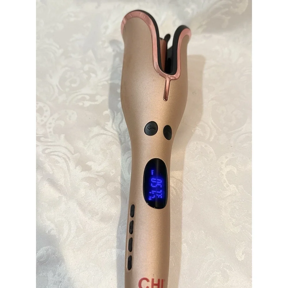 CHI Spin N Curl CA2348A Ceramic Rotating Hair Curler Rose Gold Tangle Protection